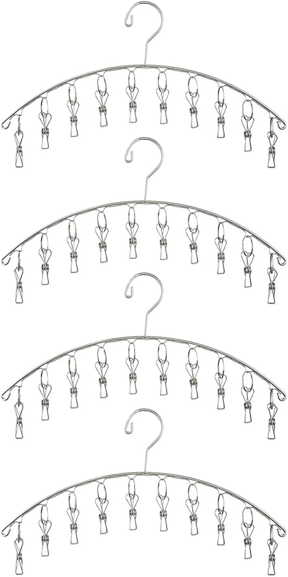 Toplife Clothes Hanger with 10 Clips, Set of 4 Clothes Drying Rack(Indoors)