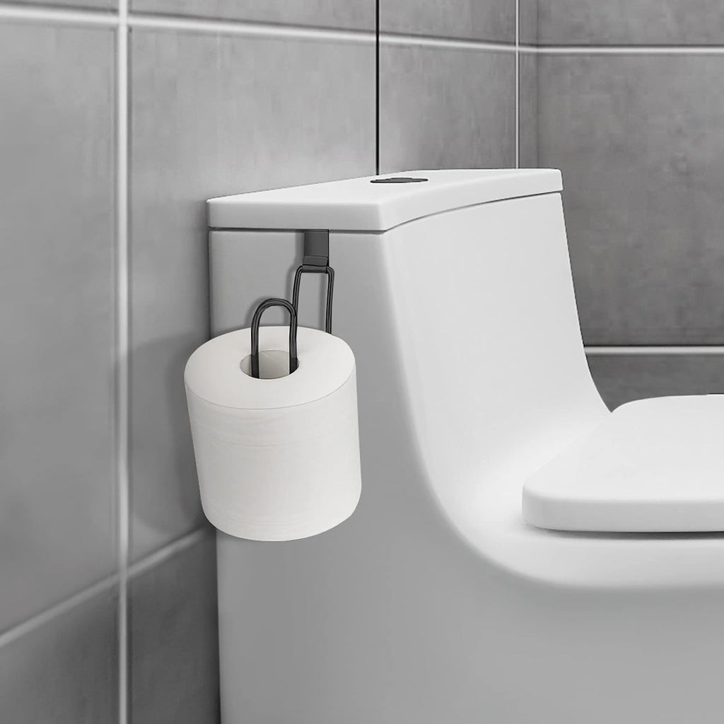 Over the Tank Toilet Paper Holder, Metal Toilet Paper Holder, Black