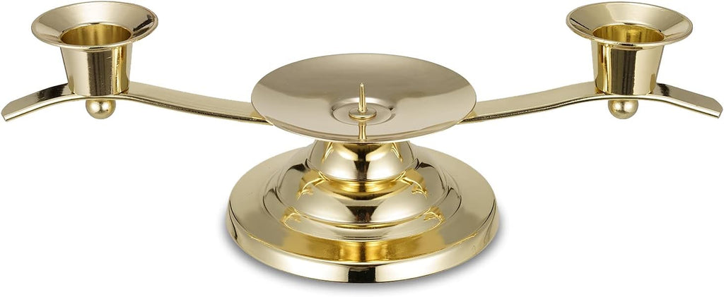 ACHIBANG Gold Unity Candle Holder for Wedding Ceremony – 3-Arm Candle Stand with Center Spike for Pillar and Taper Candles, Elegant Metal Wedding Decor