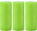 3 Packs 2.8x6 Inch Light Green Pillar Candles, Unscented Dripless Long Lasting Colored Cylinder Candles for St. Patrick's Day Home, Wedding, Party, Dinner Table Emergency Power Outage