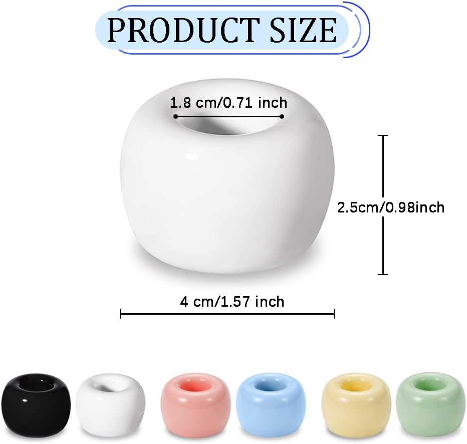 Mini Ceramics Toothbrush Holder Stand for Bathroom Vanity Countertop, Handmade Couple Toothbrush Head Holder, Shaver Holder and Office Pen Holder, Black&White, Pack of 2