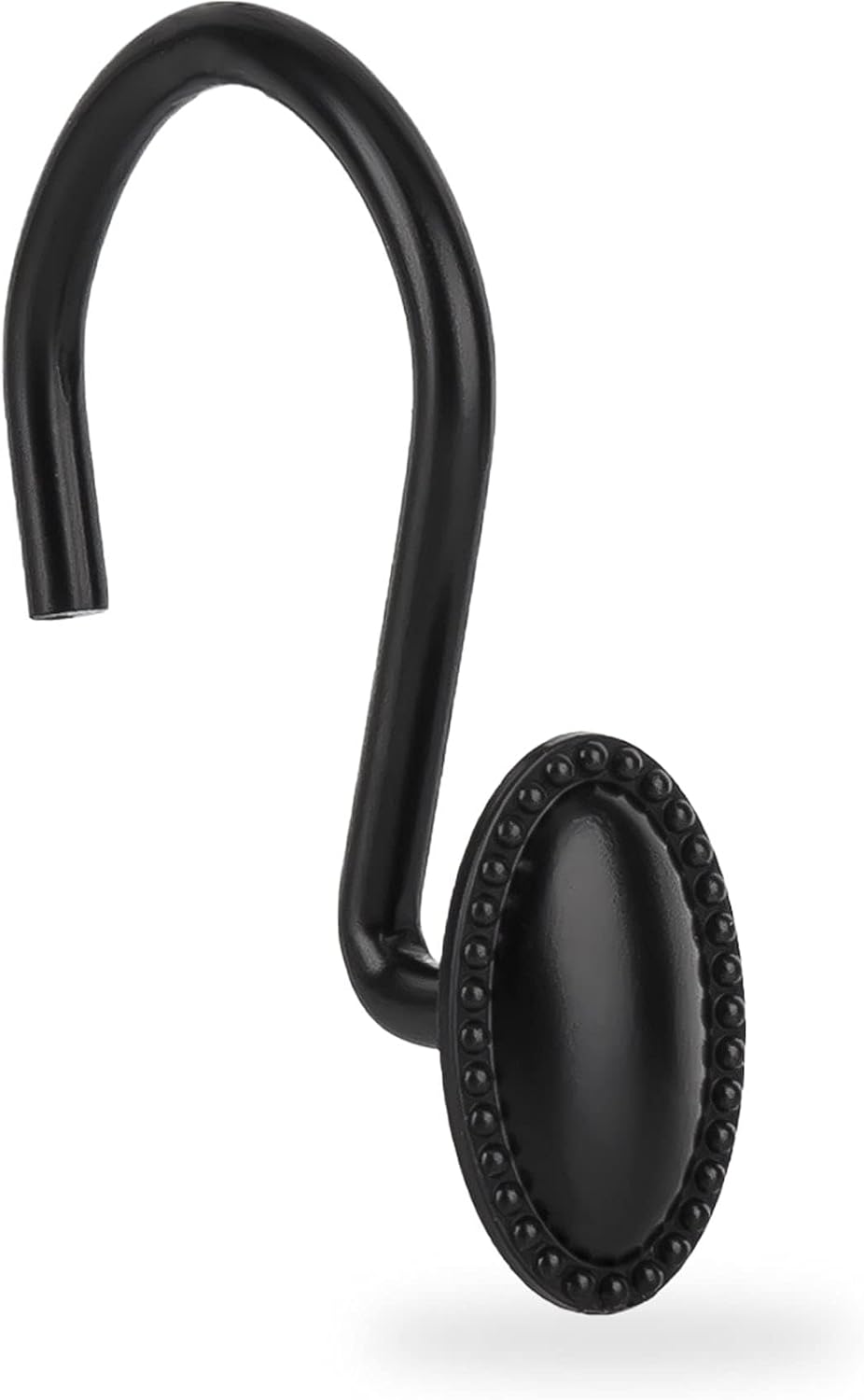 Black Shower Curtain Hooks,12Pcs Heavy Duty Rustproof Zinc