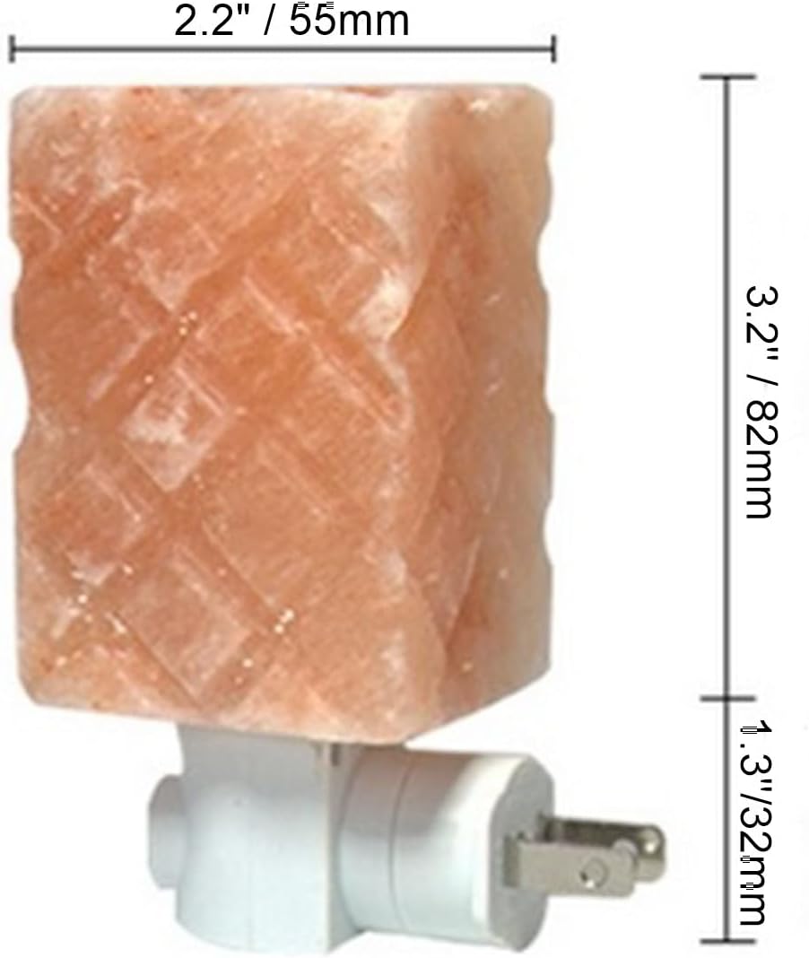 Himalayan Salt Night Light, Natural Crystal Lamp Natural Negative Ionizer Night Lights with LED Bulb, 360° Adjustable Plug