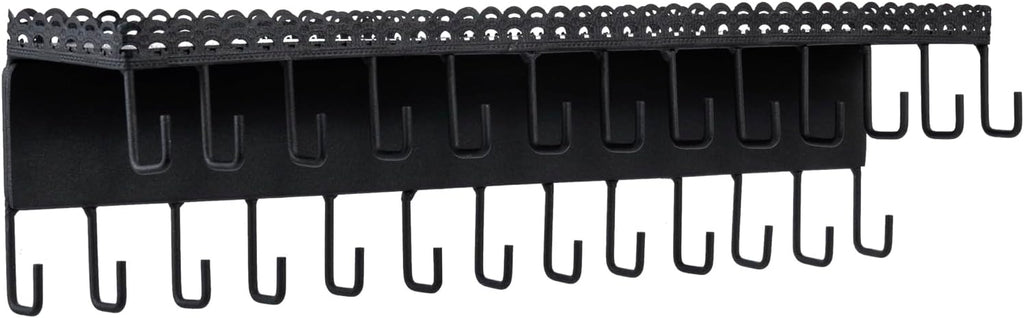 MyGift 15 Inch Wall Mounted Jewelry Organizer with 26 Hooks & Top Shelf