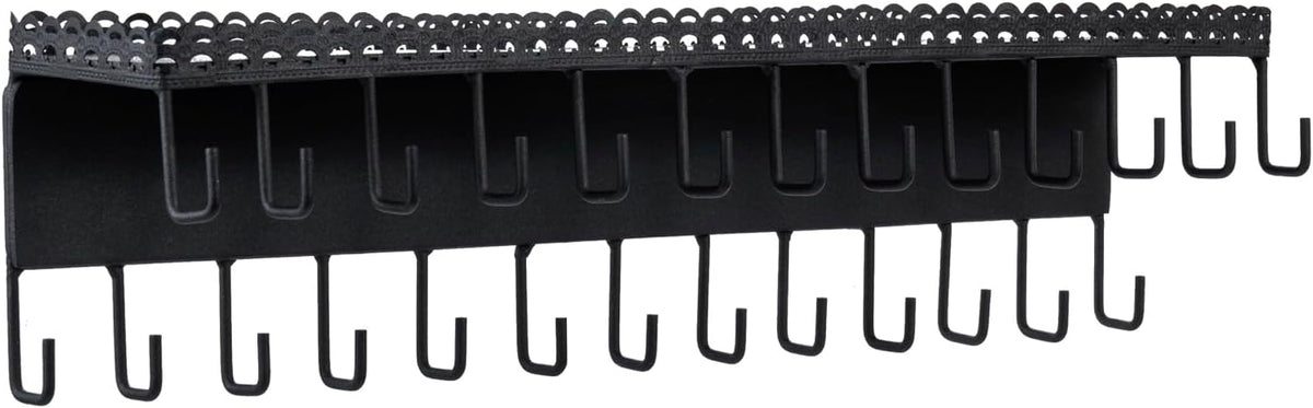 MyGift 15 Inch Wall Mounted Jewelry Organizer with 26 Hooks & Top Shelf