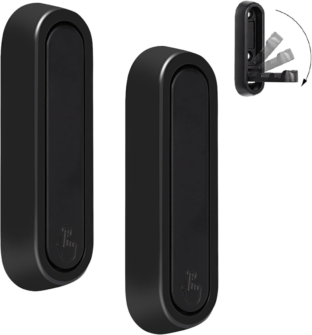 Dntorx Folding Wall Hooks, 2 Pcs Foldable Black Coat Hooks Heavy Duty Foldable Hook Bathroom Towel Hooks Robe Hooks Wall Mounted for Hanging Coat Towels Clothes Hat Bags Keys