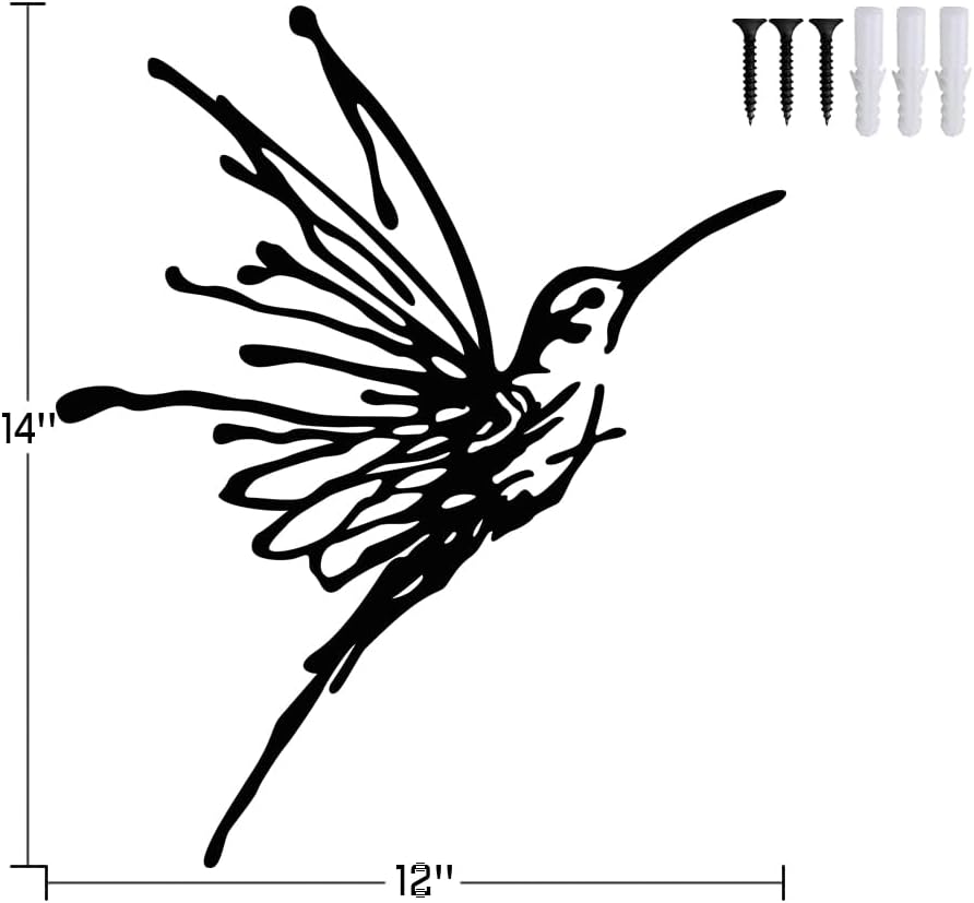 XORT 3D Hummingbird Metal Wall Art, Outdoor Decor Sculpture Sign