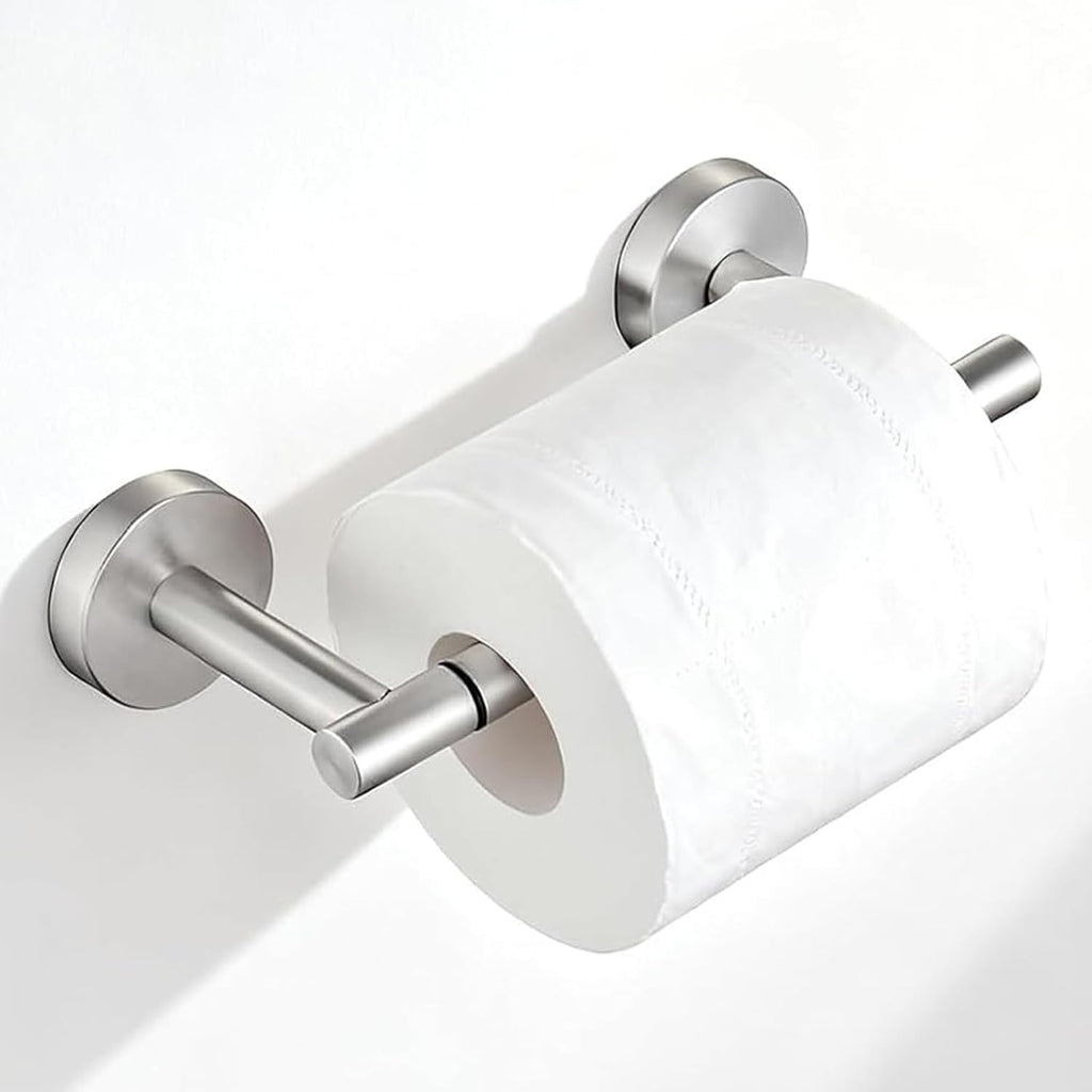 Toilet Paper Holder, NEWRAIN Double Post Pivoting Bathroom Toilet Paper Roll Holder, Stainless Steel Wall Mounted RV Tissue Roll Holder, Brushed Nickel Commercial Farmhouse Toilet Paper Dispenser