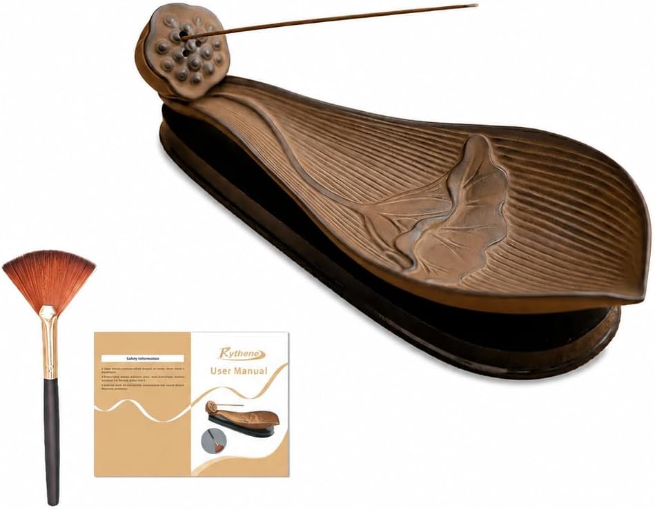 9.8" Lotus Incense Holder Ceramic Large Ash Catcher Tray