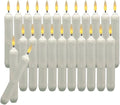 Set of 24 Flamelesss LED Taper Candles with Warm Yellow Flickering Flame Light, Battery Operated Floating Candles, LED Taper Handheld Candlesticks for Church Party Halloween Decorations