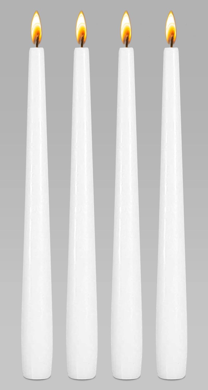 Ner Mitzvah Passover Seder Candles - 8 Hour Burn Time - European Made - Pack of 4 Taper Candles