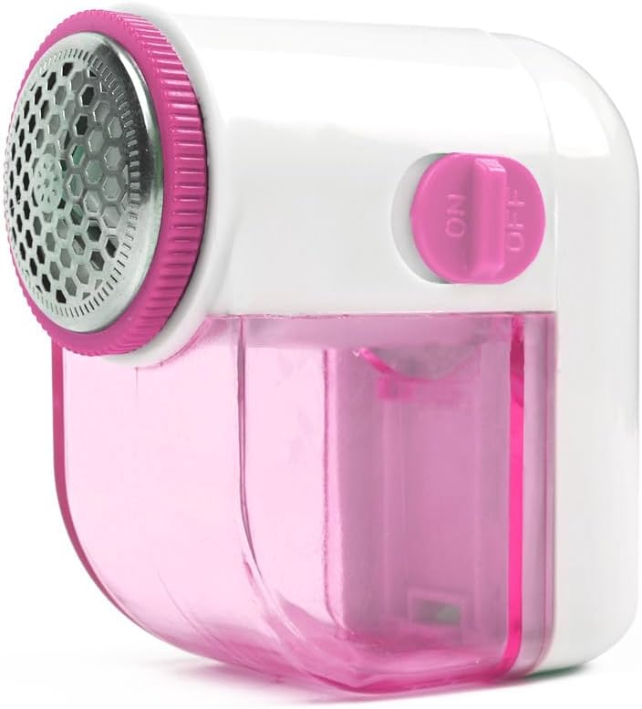 Fabric Shaver, Lint Remover for Clothes (Pink and White)
