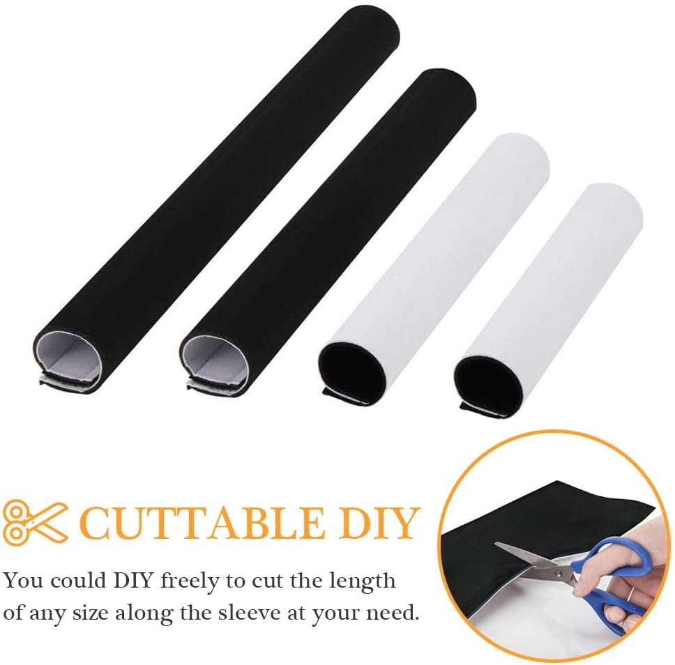 120" Neoprene Cable Management Organizer, Reversible Flexible Cuttable DIY Hole Cord Hider Cover Sleeve for Office TV Computer Home Desk Protect Wires