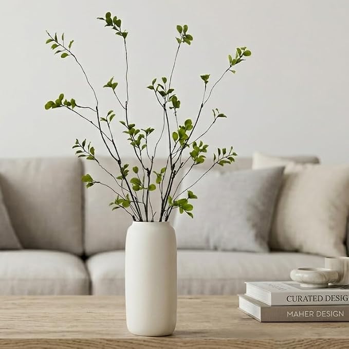 4 Pcs Eucalyptus Stems for Vase, Faux Greenery Branches