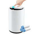 Small Bathroom Trash Can with Lid, 2.1 Gallon Plastic Garbage Can White