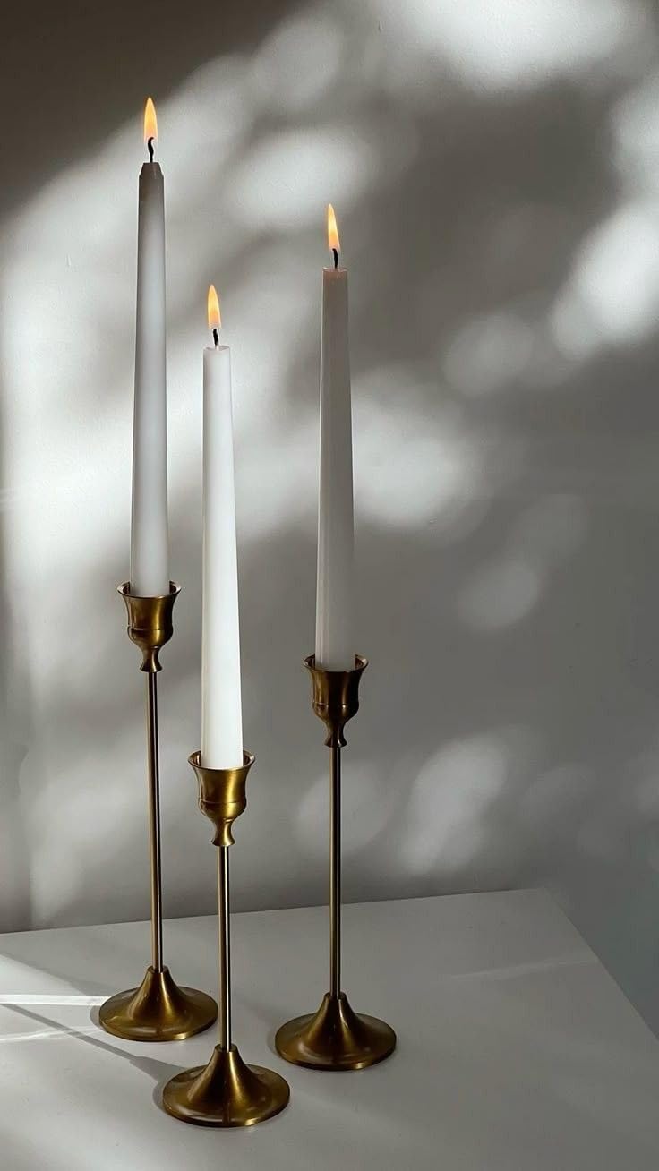 Taper Candles 10 Inch 12 Pack White – CW Studio Unscented Smokeless Candlesticks, 7-8 Hour Clean Burn – Elegant Dinner Table Centerpiece for Wedding, Holiday Decor & Romantic Dinners