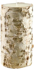 Serene Spaces Living Birch Bark Candle – Pillar Style Candle Brings Nature Indoors, Ideal for Weddings, Parties, Events, Restaurants, Home Decor, 4" in Diameter & 8" Tall