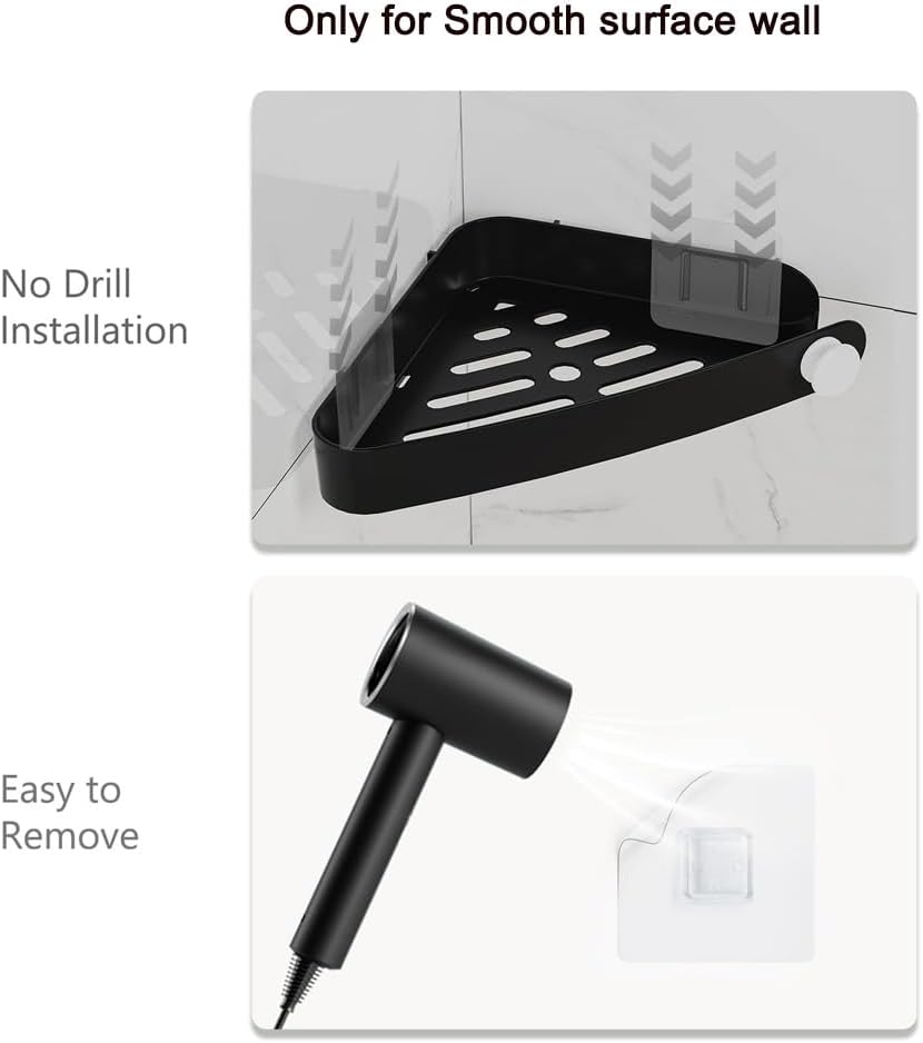 Sotfamily Plastic Shower Caddy Corner (for 90° Only), 4 Pack, Black