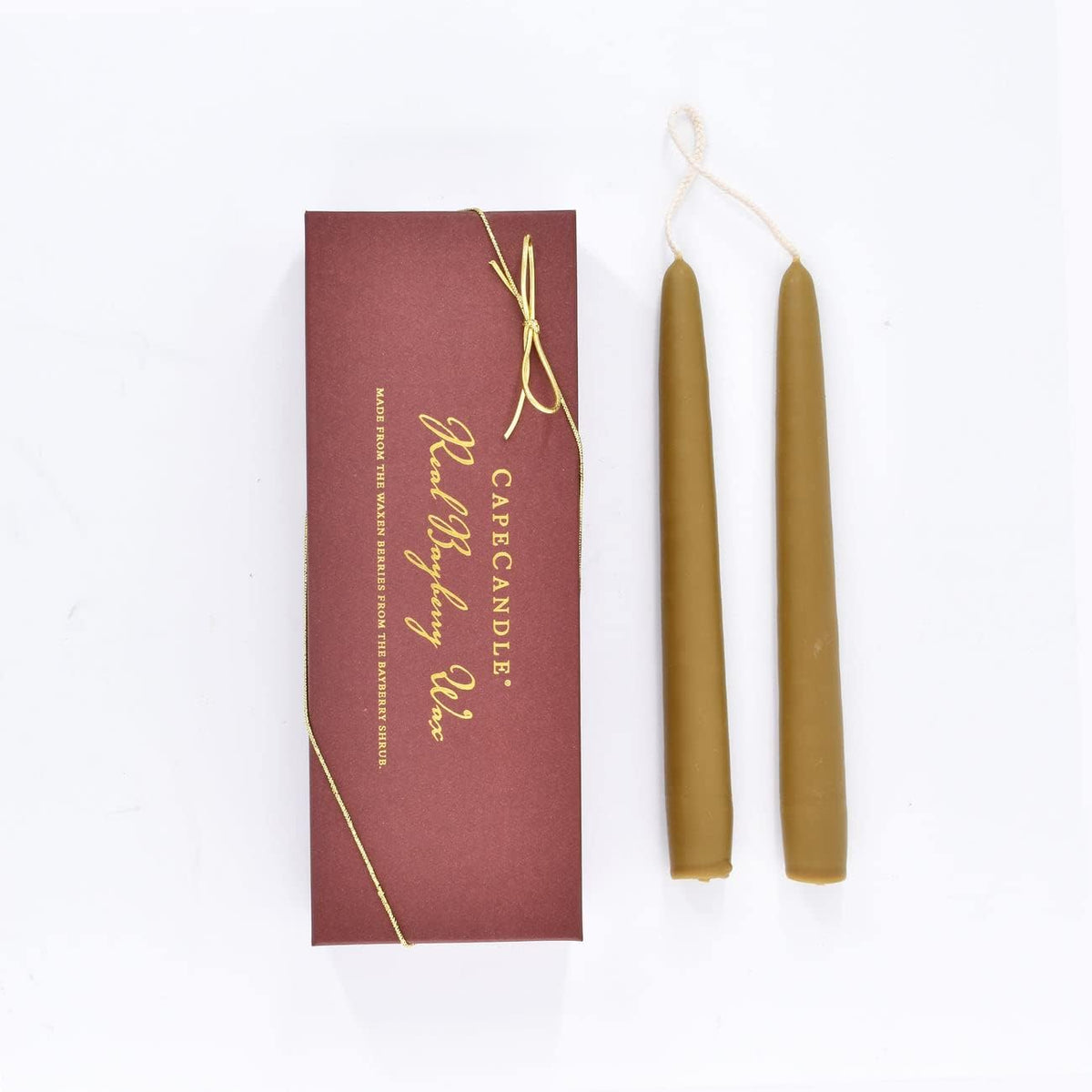 Cape Candle 8 Bayberry Taper Candles Hand Dipped, Standard .78” Base 2-Pack