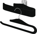 Velvet Pants Hangers, 10 Pack Non-Slip Open Ended Hangers with 360° Swivel Hook Slim Space Saving Jeans Hangers for Pants, Scarves, Ties, Towels, Black