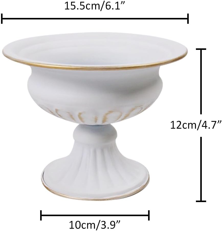 8Pcs White Compote Vases for Centerpieces, 4.7in Small Flower Vases