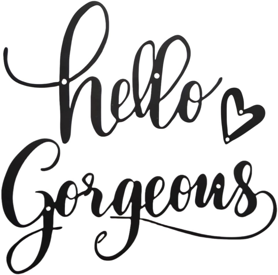 Lylence Hello Gorgeous Girl Wall Art, Metal Women Room Decor Bathroom Decor