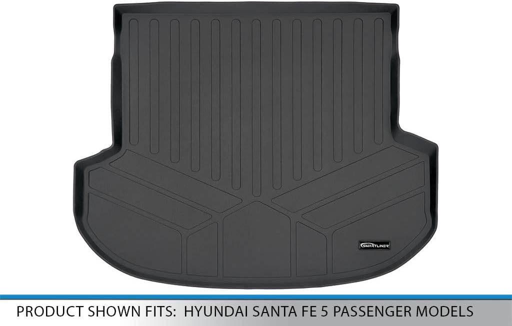SMARTLINER All Weather Custom Fit Cargo Liner Trunk Floor Mat Compatible with 2019-2020 Hyundai Santa Fe