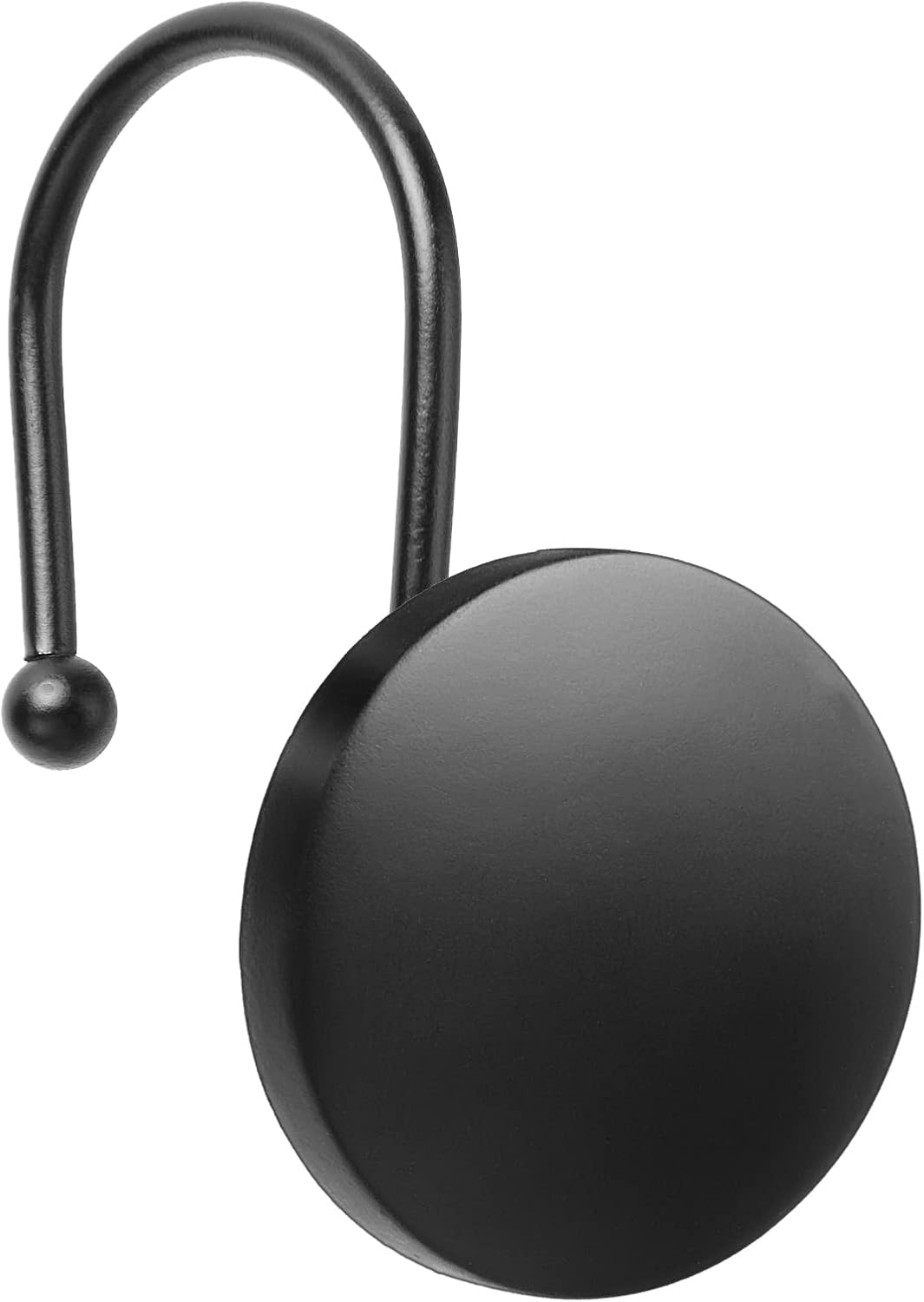 Round Button Resin Shower Curtain Hooks Set of 12 Decorative Shower Curtain Hangers for Bathroom Classic Farmhouse Style Simple Modern Elegant Matte Black