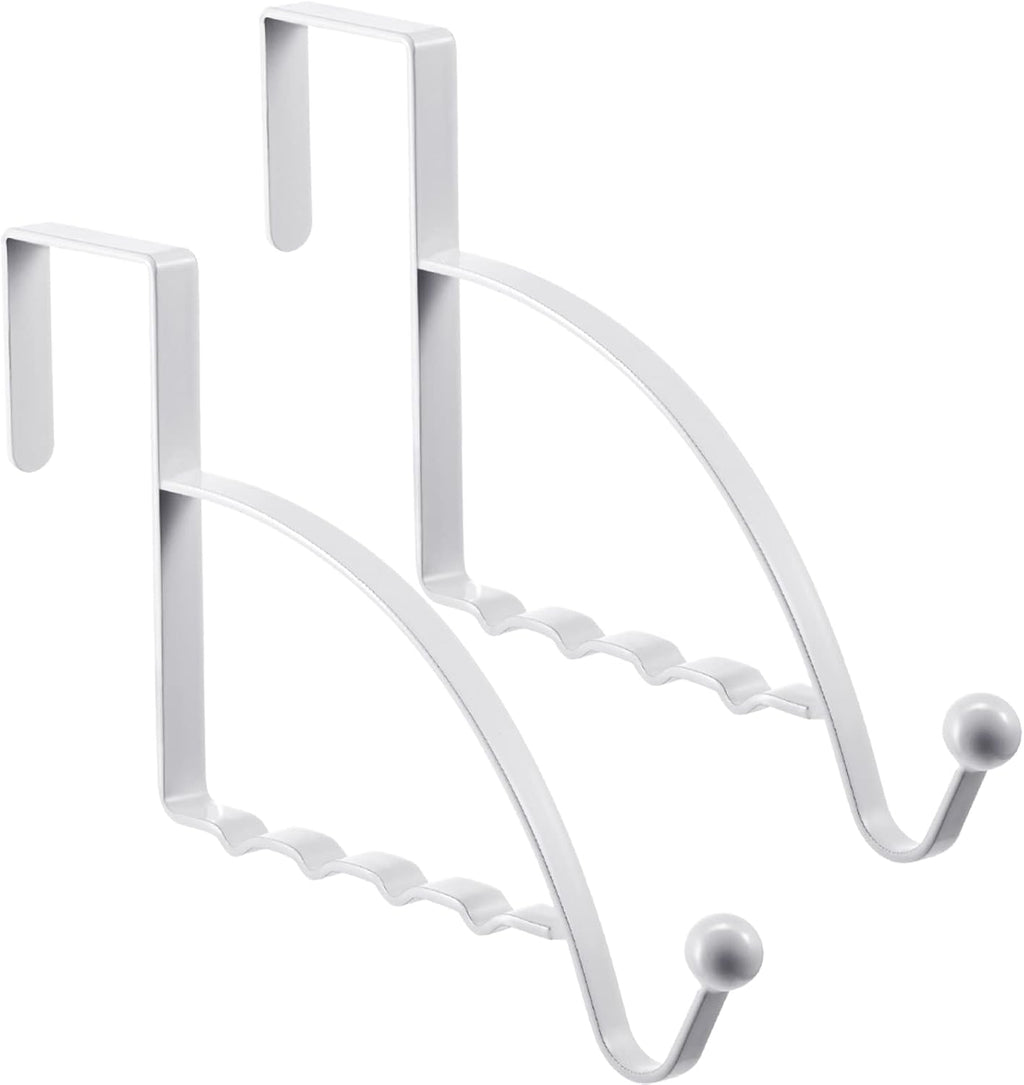 Hotop 2 Pcs Metal Over The Door Hooks, Clothes Hanger, White