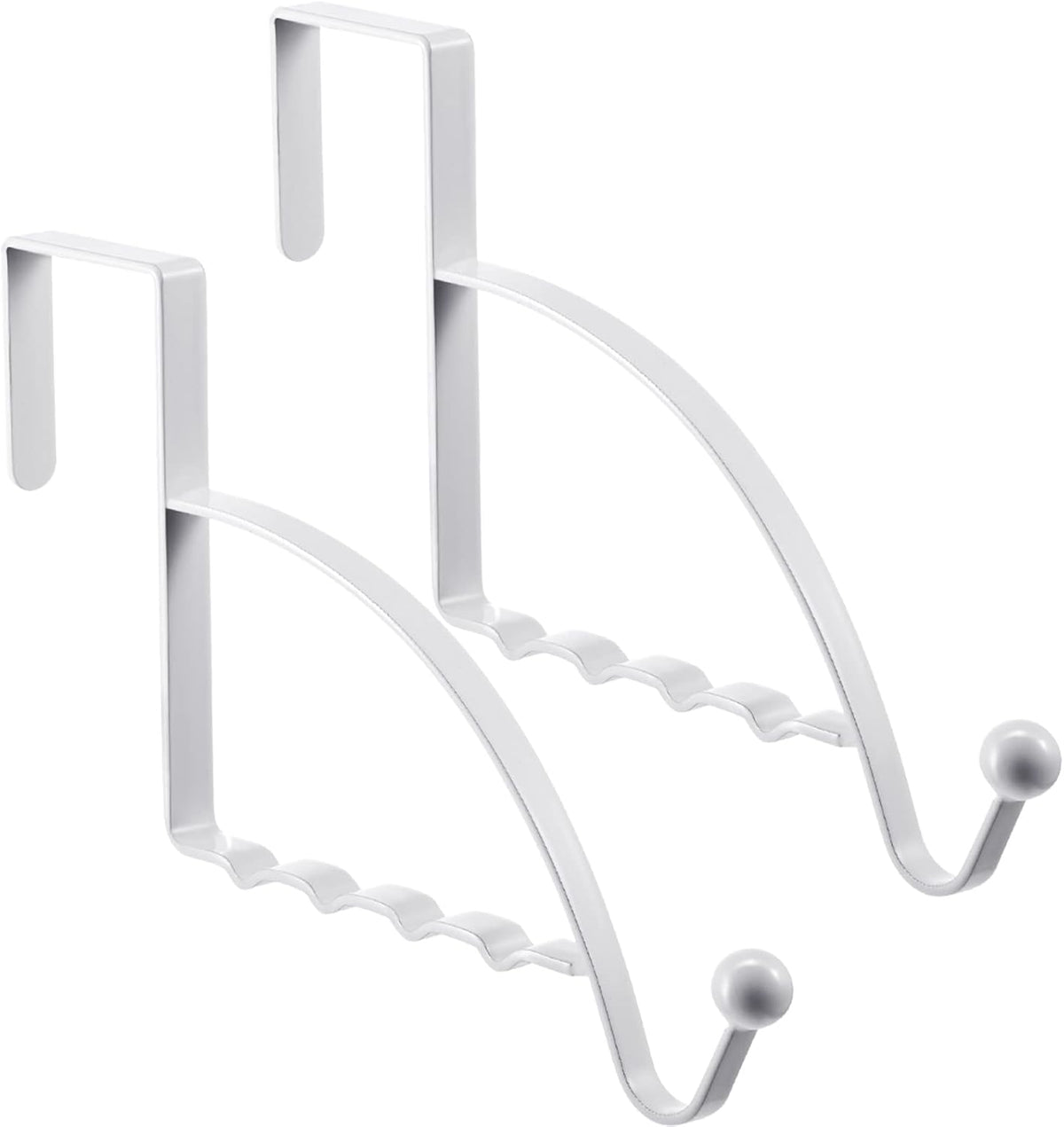 Hotop 2 Pcs Metal Over The Door Hooks, Clothes Hanger, White