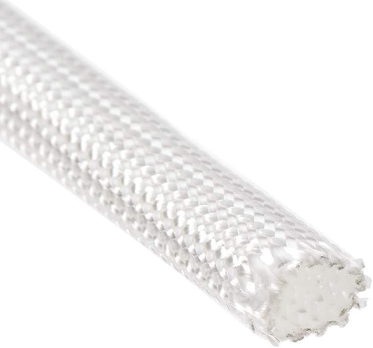 uxcell Insulation Braid Sleeving, 9.8Ft-6mm High TEMP Fiberglass Sleeve White