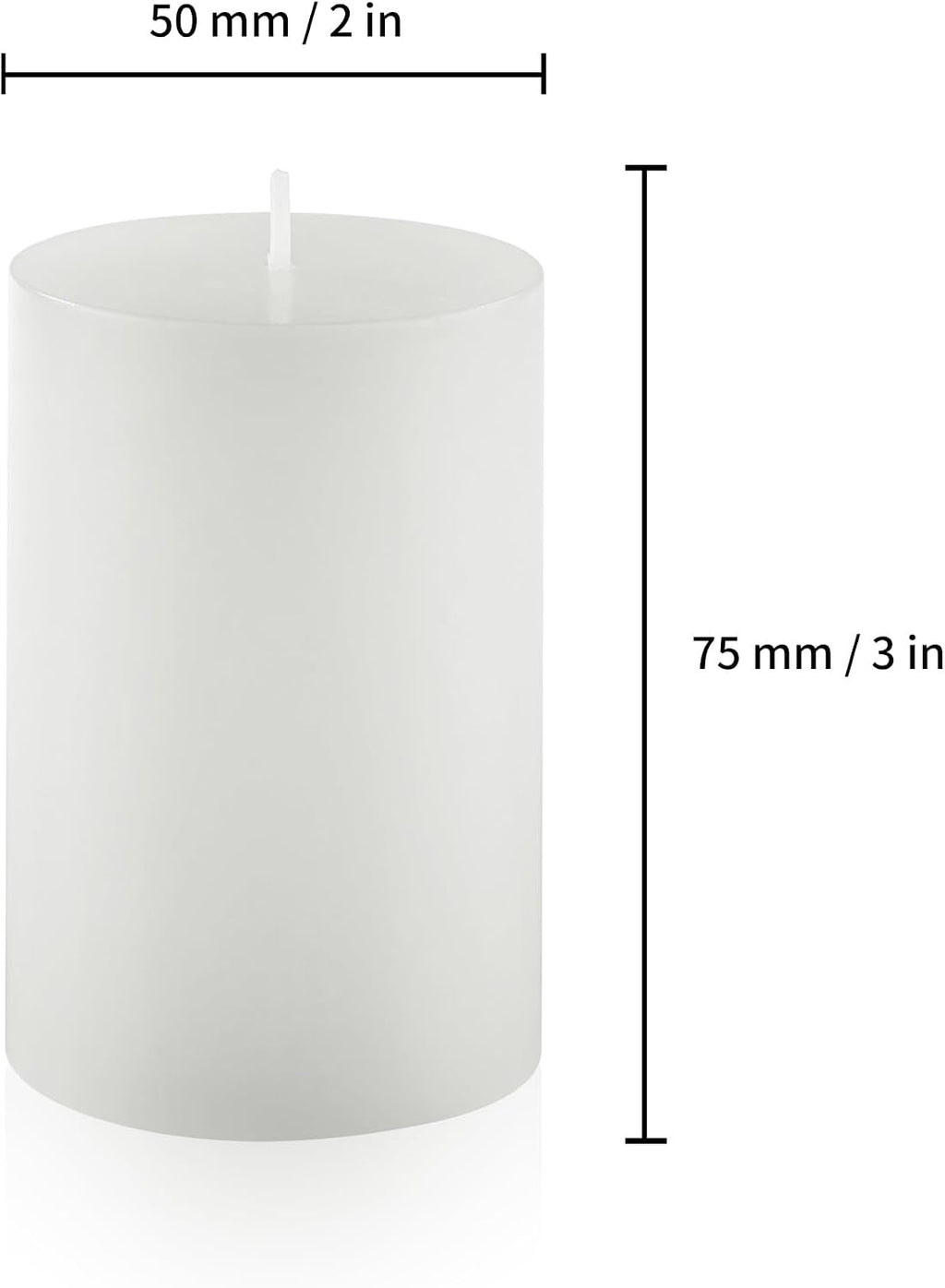 Housecret 50 Pack 2" D x 3" H White Unscented Pillar Votive Candles