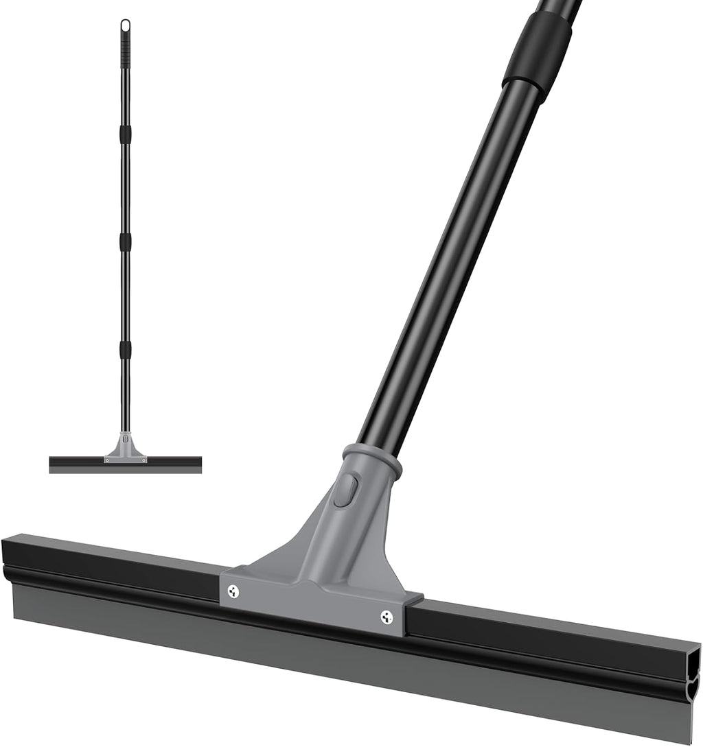 nacena Floor Squeegee with 62-in Long Adjustable Handle, Black Grey