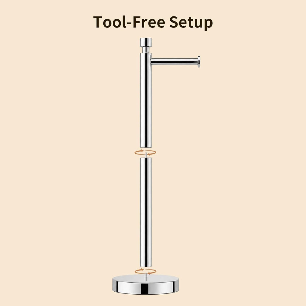 YUMORE Toilet Paper Holder Stand with Weighted Base, Chrome