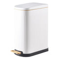 SYNCVIBE Slim Bathroom Trash Can with Soft Close Lid, 3.5 Gal, Matt White