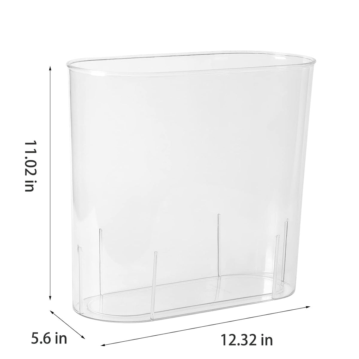 Anyoifax Small Trash Can Slim Garbage Can 3 Gallon Waste Basket, Clear