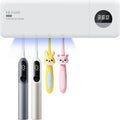 UV Toothbrush Sanitizer with Holder 4 Slots, White
