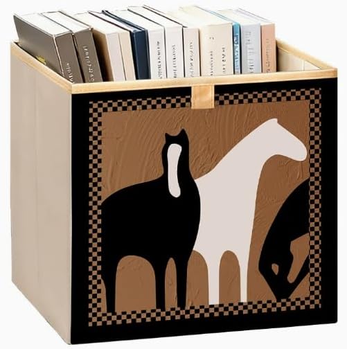 Boho Fabric Storage Cube Bin, Collapsible Storage Basket for Shelves, Decorative Organizer Box for Books, Clothes, Toys, Closet & Home Organization (Mix (11-Inch))