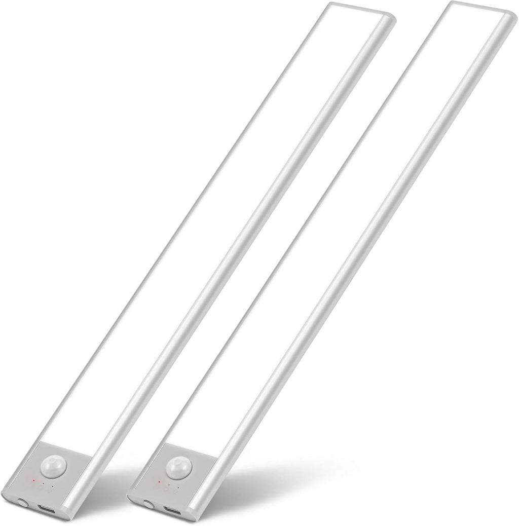 Alivation Wireless Under Cabinet Lights - 52 LED Closet Lights with Motion Sensor, USB-C Rechargeable, 1500mah Battery Operated, 2Pack