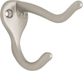 Franklin Brass Heavy Duty (1-Pack) Coat and Hat Wall Hooks Double Hooks for Mounted Hanging Matte Nickel Wall Mount Hanger Backpack, Purse, Bag, Towel Organization Decorative Wall Hooks B59303G-SN-C