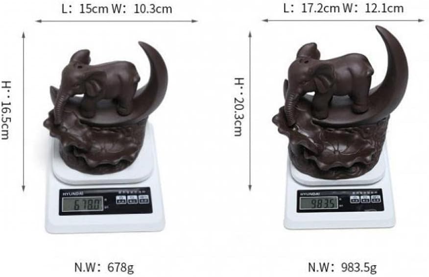 YYW Elephant Backflow Incense Burner with 20 Cones, 30 Sticks, Tweezer, Mat