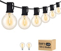 Outdoor String Light 50FT Patio Black with 52 Shatterproof G40 LED Clear Globe Bulbs for Indoor/Outdoor, Connectable Hanging Lights for Backyard Balcony Party Decor