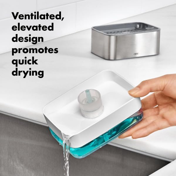 OXO Good Grips Stainless Steel Soap Dispensing Sponge Holder