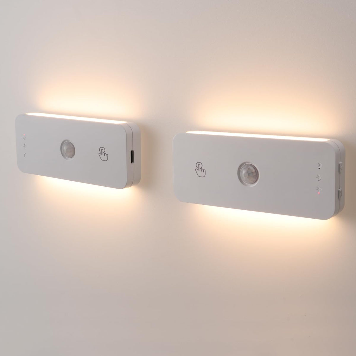 DAMI Led Motion Sensor Night Light 2 Pack, Rechargeable Stair Light 1100mAh, Dimmable Hallway Lights with 3 Color Temperature, Magnetic Locker Lights for Closet Hallway Bedroom