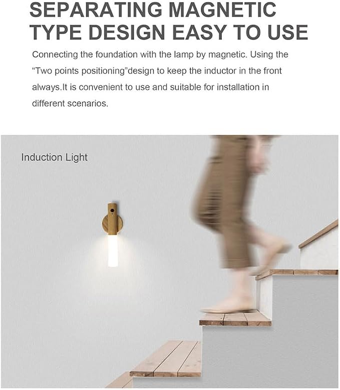 Wood Motion Sensor Night Light RGB Walnut Stairway(Walnut)
