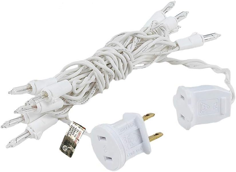 Novelty Lights 5 Feet 10 Bulbs Vintage Short Mini Light String, Clear Bulbs on White Wire, 4-Inch Spacing Fairy Lights, Connectable End-to-End, UL Listed for Indoor/Outdoor (Pack of 3)