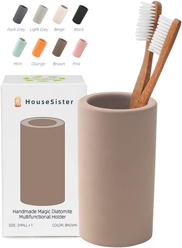Handmade Diatomite Drying Stone Toothbrush Holder Stand (Brown)