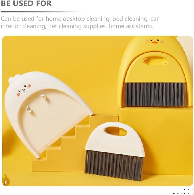 Healifty Mini Broom and Dustpan Set, Bunny Desktop Sweeper Kit, 2-Piece