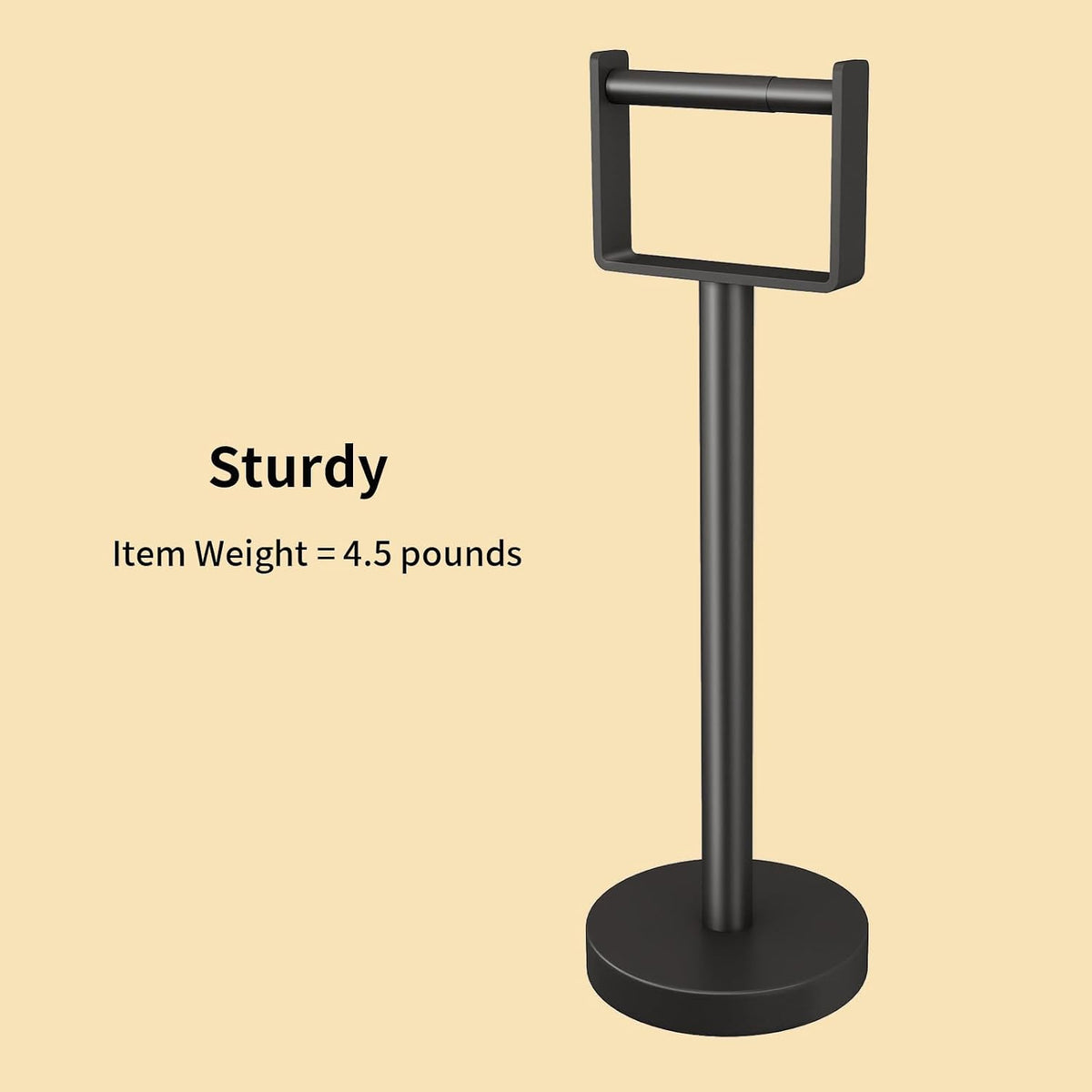 YUMORE Heavy Duty Toilet Paper Holder Stand, Extra-Weighted Base No Tipping