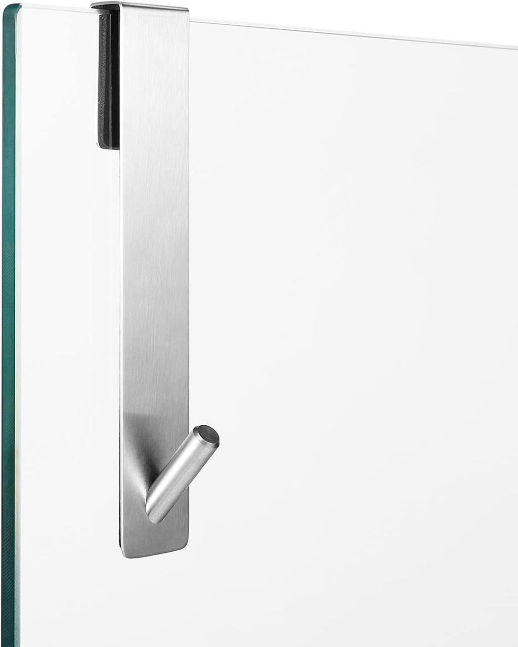 Simtive Extended Shower Door Hooks (7-Inch), Towel Hooks for Bathroom Frameless Glass Door, 2-Pack, Silver
